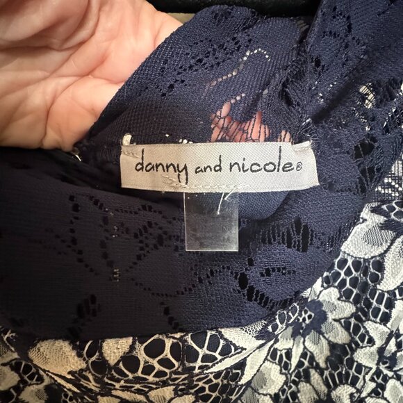 Danny & Nicole Womens Blue Lace Dress With Lining Size 14 NWT Sleeveless‎ sheer - Picture 7 of 16